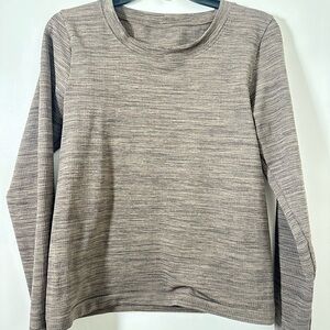 Athleta Long Sleeve Ribbed Top - taupe